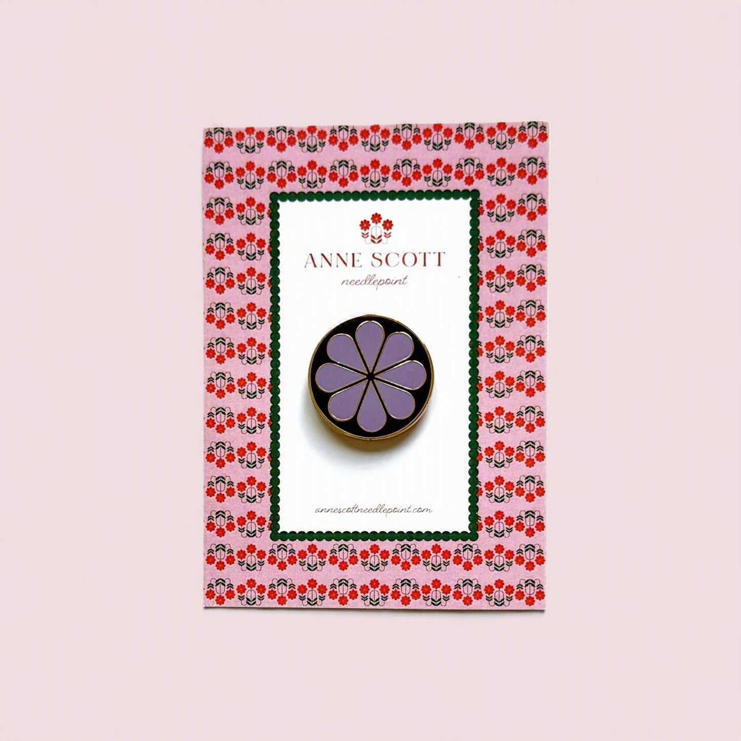 Ox Blood & Purple Flower Needle Minder
