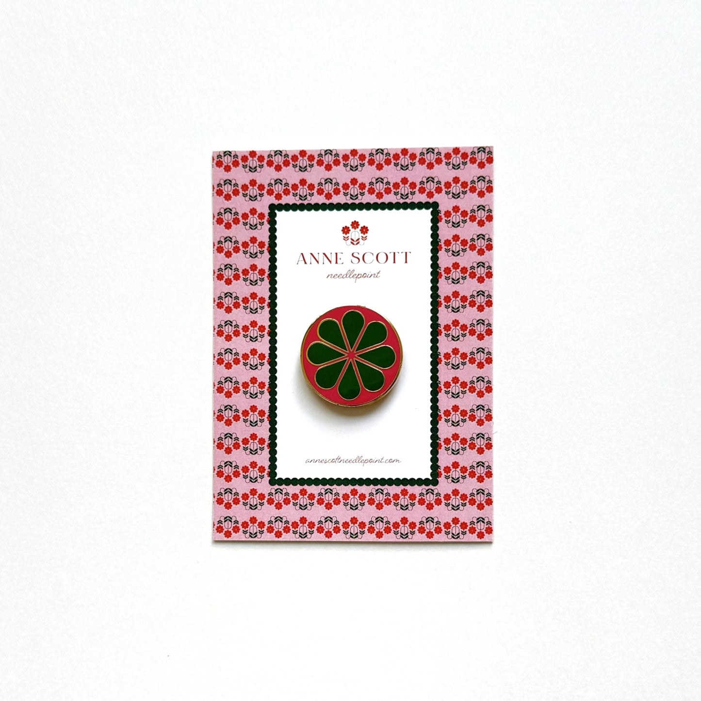 Pink & Green Flower Needle Minder