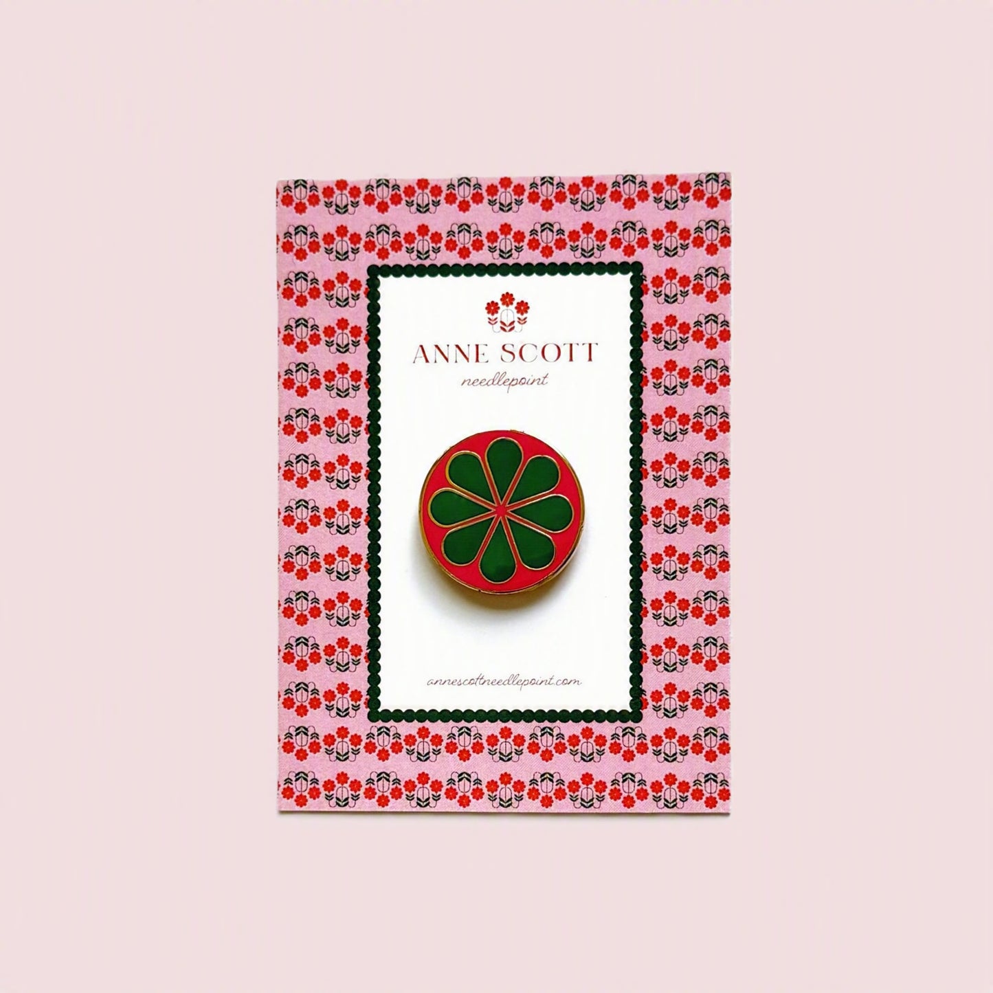 Pink & Green Flower Needle Minder