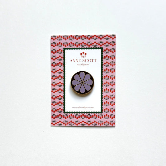Ox Blood & Purple Flower Needle Minder