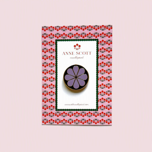 Ox Blood & Purple Flower Needle Minder