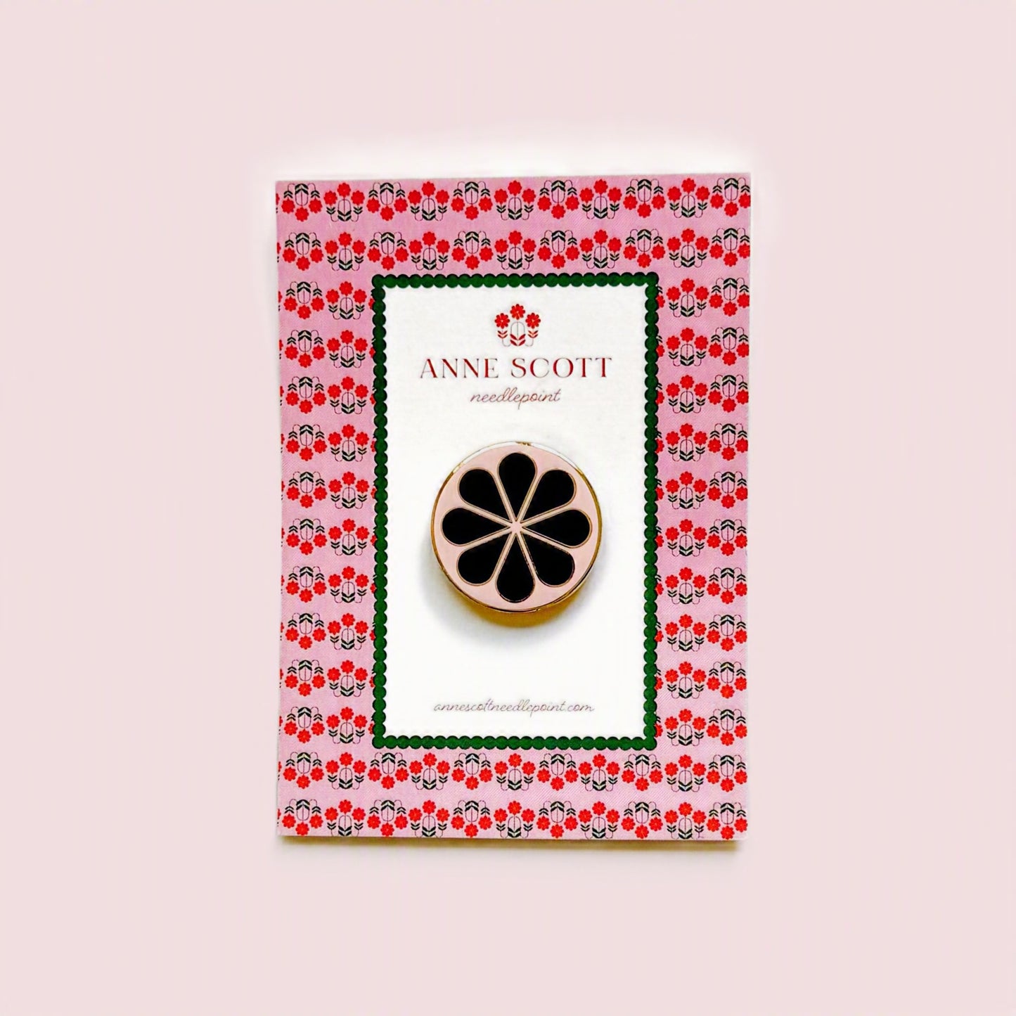 Pink & Ox Blood Flower Needle Minder