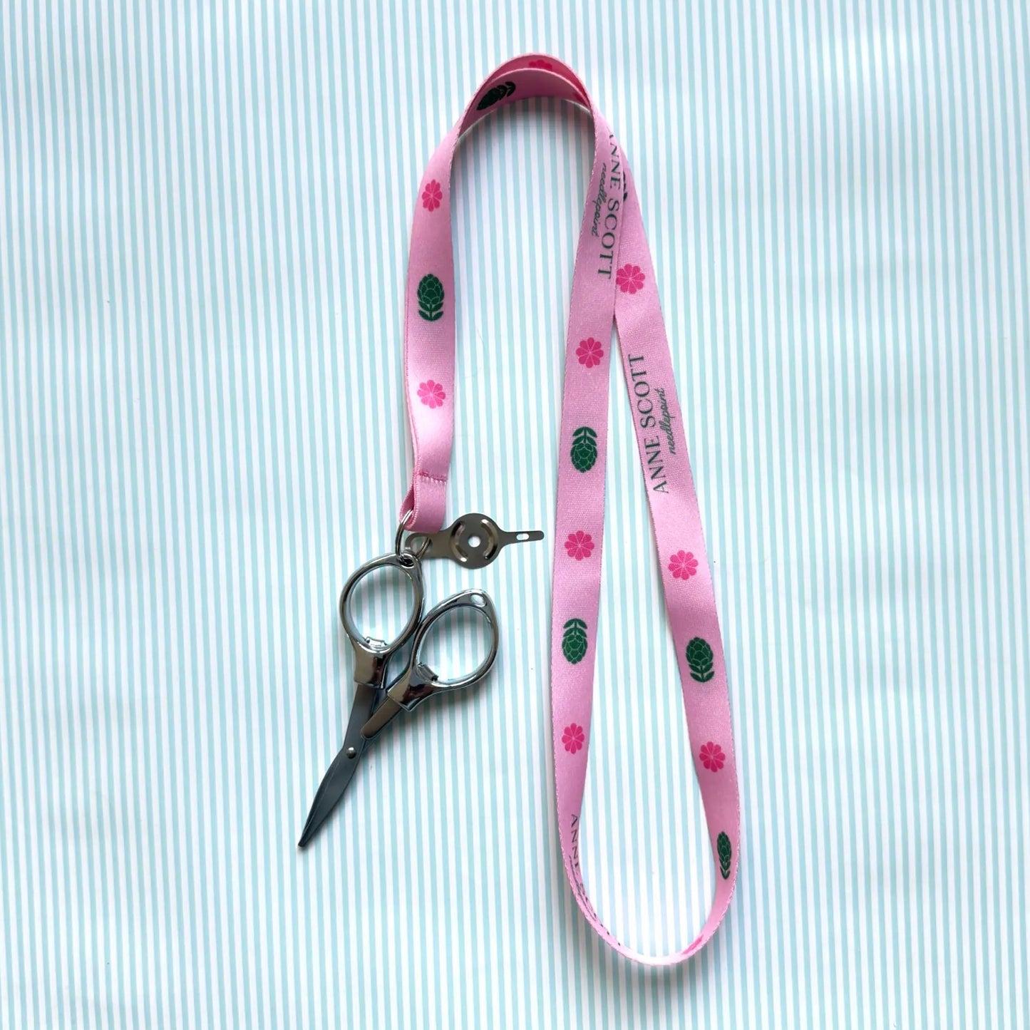 Artichoke & Flower Anne Scott Needlepoint Lanyard
